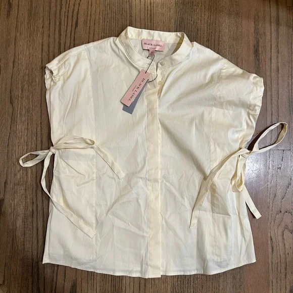 NEW Chico's Black Label Pretty Poplin Neutral Blouse-Size XS-Cream - Picture 5 of 9